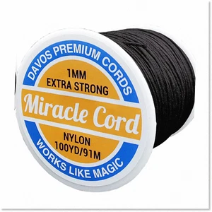 100 Yards Extra Strong 1mm Nylon Braided Thread for Jewelry Making - DIY Black S - Picture 1 of 7