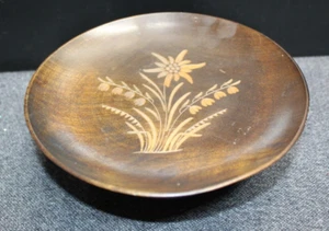 Vintage Trinket Tray Pedestal Musical Wood Carved Flower Works - Picture 1 of 4