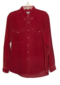 Lord & Taylor Vintage Men's Corduroy Shirt Burgundy Size XL - Picture 1 of 6