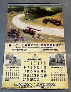 Calendario de pared 1957 vintage equipo de construcción grande Chicago Il - Imagen 1 de 21