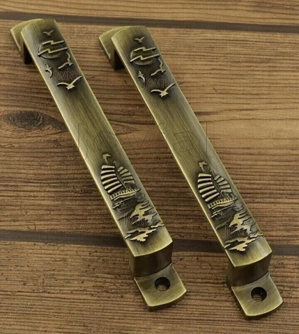 BRASS DOOR HANDLE SET OF. 2 UNIT COLOR ANTIQUE BRASS FANCY DOOR HANDLE Cover