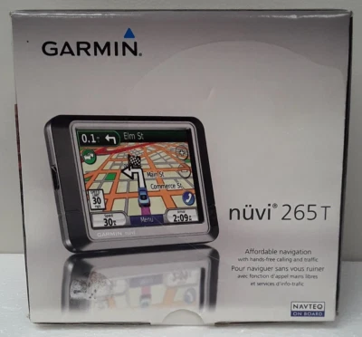 GARMIN GPS Nuvi 265T Nav System Lifetime Traffic Updates w Accessories in box - Image 1 of 4