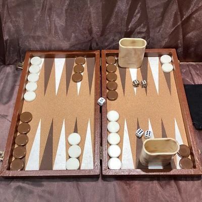VTG Cardinal Backgammon Set 1 1/4” Checkers Very Good Condition - Image 1 of 4