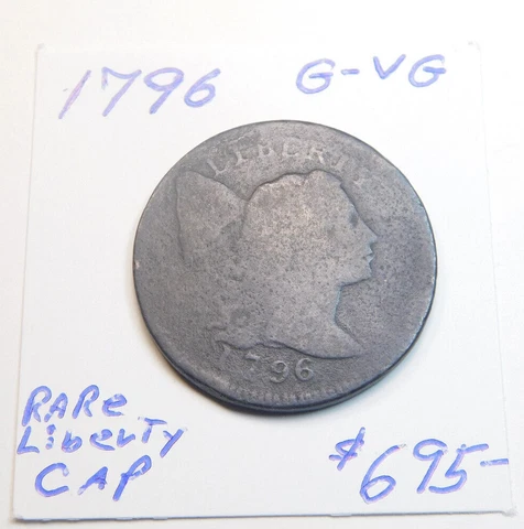 1796 LIBERTY CAP SCARCE !!!!!!!!!! LARGE CENT G - VG ORIGINAL CHOCOLATE BROWN! ⭐ Cover