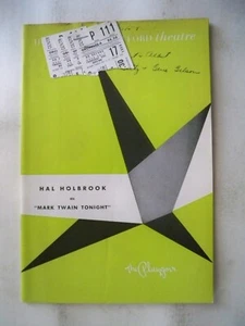 MARK TWAIN TONIGHT Playbill HAL HOLBROOK Los Angeles 1959 - Picture 1 of 2