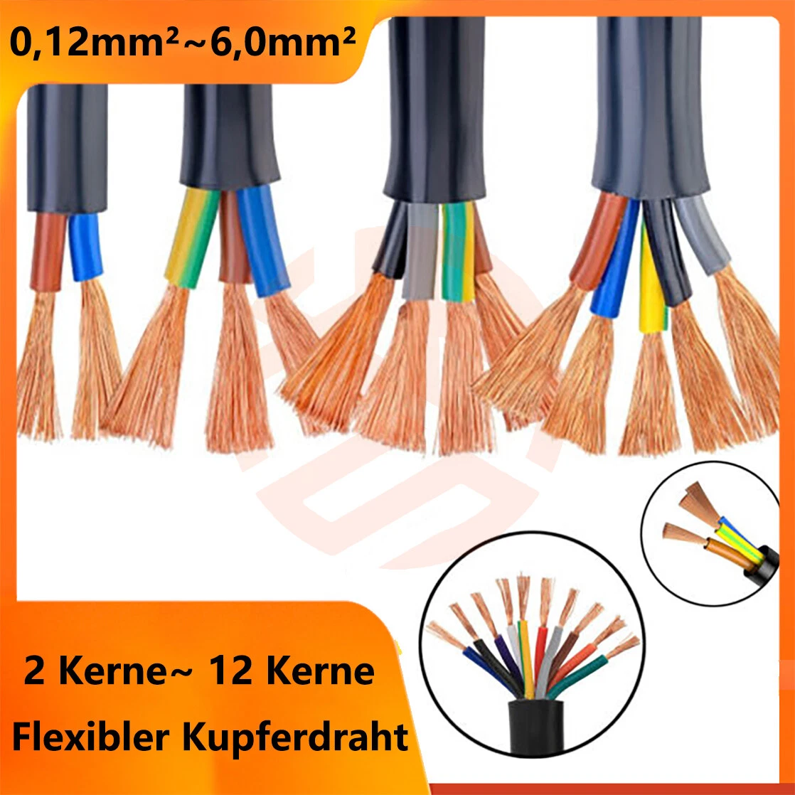 Vintage Elektrokabel 5 Meter – 2-adrig, Rund, Stoffummantelung, 0,75 Mm², Für Lampen & Retro-Deko