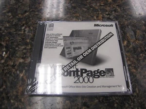 Vintage Microsoft Front Page 2000 Software CD - New Sealed W/Product Key - LM16 - Picture 1 of 3