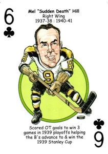 Mel Hill Boston Bruins Hockey Heros Caricature Playing Card - Picture 1 of 4