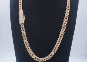 $22000 10K Yellow Gold Cuban chain with Lock15.5ctw Natural Diamonds 22inch - Picture 1 of 9