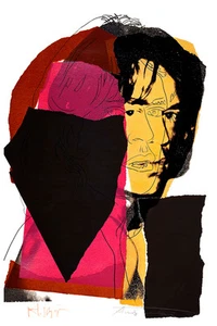 Mick Jagger Red A1 by Andy Warhol High Quality Canvas Art Print - Picture 1 of 1