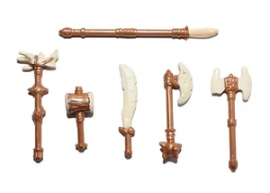 Bone Weapons x6 Set RARE UNIQUE OOP Knight Castle Minifigures Axe Hammer 31/07 - Picture 1 of 1