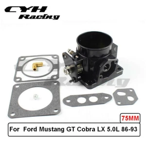 75MM Aluminum Throttle Body For  Ford Mustang GT Cobra LX 5.0L 86-93 - Foto 1 di 4