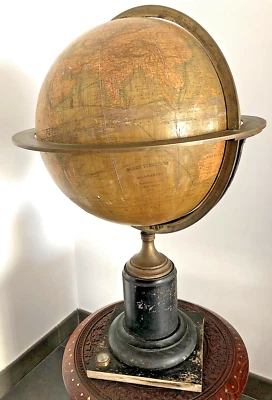 Ancien Grand Globe terrestre  Delamarche, fin XIXe.  - Photo 1/4