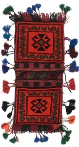 Hand Knotted Afghan Khurjeen Saddle Bag By Afghan Artisan Women Woolen Area Rug - Picture 1 of 4