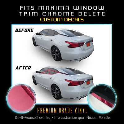 Kit de eliminación de cromo precortado ventana Nissan Máxima 2016-2020 - espejo retrovisor cromado Foto 1 de 4
