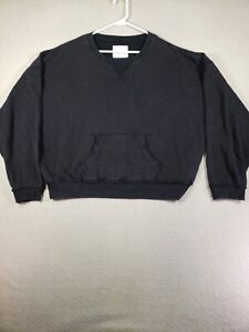 Lucky Brand Sweatshirt Womens XL Black Long Sleeve Crew Comfort Casual Pullover