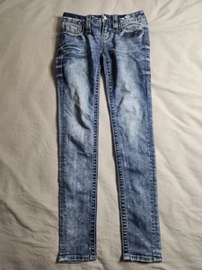 Rock Revival Jeans Alivia Skinny Womens Size 27x30 Medium Wash Low Rise Punk EUC - Picture 1 of 10