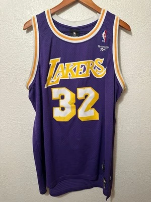 Camiseta para hombre Reebok Hardwood Classics NBA LA Lakers Magic Johnson #32 XL +2 Q31 Foto 1 de 4