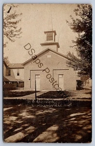 K55/ Crothersville Indiana RPPC Postcard c1910 M.E. Church Building 61 - Bild 1 von 2
