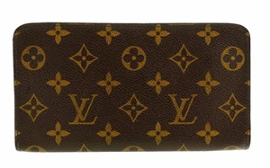 echt LOUIS VUITTON Monogramm Canvas Leder Reißverschluss lange Clutch Geldbörse Frankreich - Bild 1 von 10