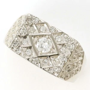Platin 900 Ring 17 Japan Größe Diamant 0,40 ca.11,9 g kostenloser Versand gebraucht - Bild 1 von 9