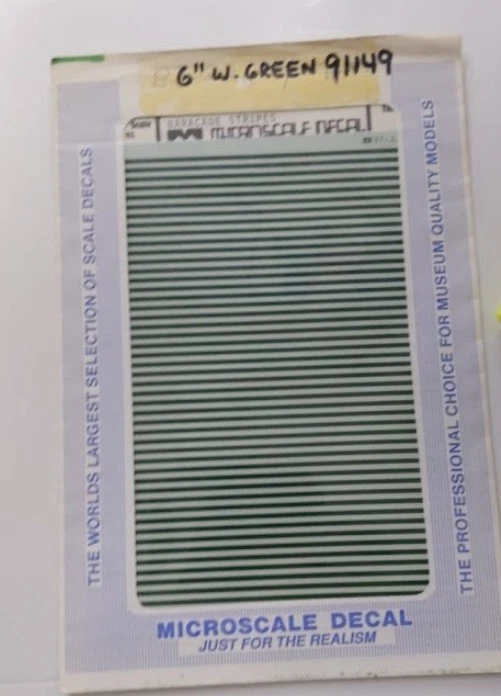 Microscale 91149 HO Green 6" Barricade Stripe Decal Sheet - Image 1 of 1