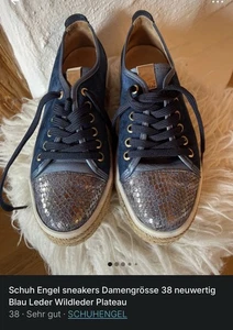 Sneakers Von Schuh Engel Neuwertig Damen Größe 38 Blau Leder Wildleder Plateau - Bild 1 von 10