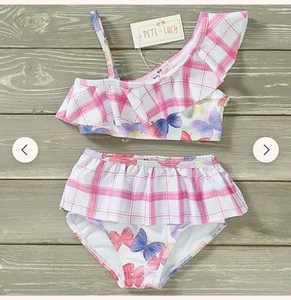 10-12 Pete And Lucy Free Like A Butterfly 2 PC Swimsuit NWT - Picture 1 of 4
