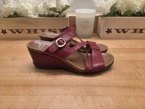 Dansko Ana Damen Keilsandaletten Rot Glasiertes Leder EU 39 - Bild 1 von 8