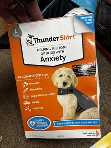 Thunder Shirt for Dogs Heather Gray, Calming Dog Anxiety Relief, Size Large - Picture 1 of 3
