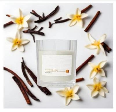 Large Aromatherapy Jar Candle - Serene Aura Vanilla - Vegan Soy Wax - 200g - Image 1 of 4