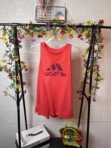 Adidas Orange Sleeveless Sports Tank | Size M | Performance Blend | Excellent - Picture 1 of 6
