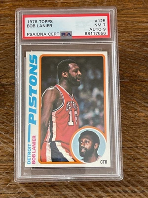 1978-79 1978 Topps Боб Ланье (d. 2022) подписанный PSA/DNA 7 auto 9 с автографом карта - Изображение 1 из 2