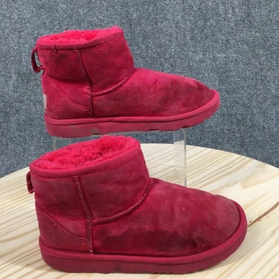 UGG Boots Youth 3 Classic Mini II Shearling Pink Pull On Ankle Top SN 1017715K - Image 1 of 4
