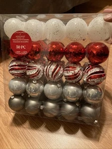 Christmas Ornaments 50 Pieces Shatterproof - Picture 1 of 4