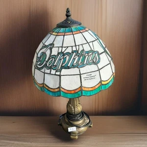 Lámpara de vitral estilo Tiffany de los Miami Dolphins The Memory Co vintage **Ver estado - Imagen 1 de 14