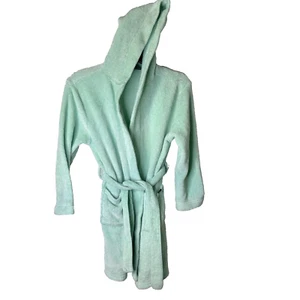 Eddie Bauer Robe Kids M 10 / 12 Green Hooded Long Sleeve Mid Length Super Soft - Picture 1 of 9