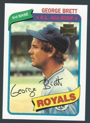 Tarjeta de béisbol 2002 Topps Archives #121 George Brett (diseño 1980) - KC Royals Foto 1 de 2