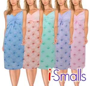 i-Smalls Ladies Nightdress V Neck Floral Sleeveless Cotton Nightwear - Picture 1 of 7