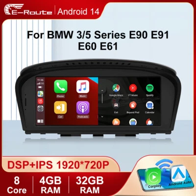 8,8" Android 14 Autoradio DAB+ Navi WIFI 4+32GB für BMW E60 E61 E63 E64 E90 E91 - Bild 1 von 4