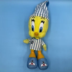 Peluche giocattolo vintage Tweety Bird 18" berretto notte notte pantofole Ace Looney Tunes 1997 - Foto 1 di 9