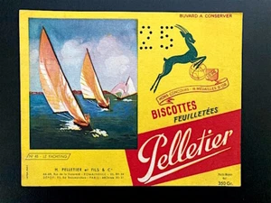 BUVARD ANCIEN - Biscottes PELLETIER - n°48 : le Yatching - Picture 1 of 2