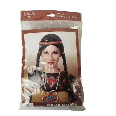 Native American Indian Maiden Wig Black Adult Costume Accessory Halloween - Image 1 of 4