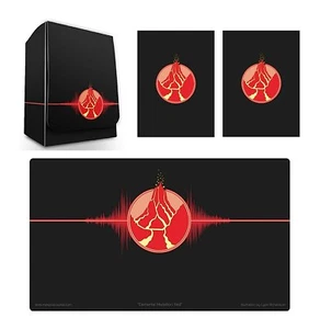 100 Double Matte Mat Sleeves Deck Protector Iconic Red Fire Deck Box Playmat MTG - Picture 1 of 1