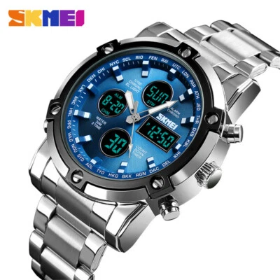 SKMEI Men Quartz Watch LED Digital Steel Wristwatch Casual Business Male Watches - Image 1 of 4