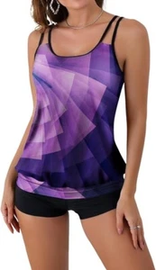 B2PRITY Women's Swimsuit Tankini and Boy Shorts - Purple - Small - New - Picture 1 of 20