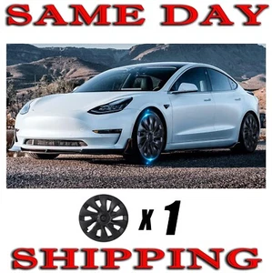 1Pc Model 3 Rim Protector 18 inch Hub Caps Uber Turbine Aero Wheel Covers Black - Picture 1 of 9