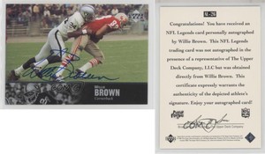 1997 Upper Deck NFL Legends Auto Willie Brown #AL-26 Auto HOF
