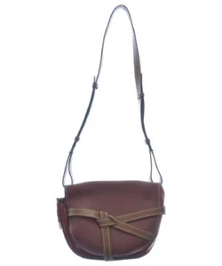 LOEWE Gate Shoulder Bags Calf Leather RedxBrown Small Anagram 2200537009196 - Picture 1 of 14