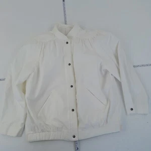 ST MICHAEL Jacket 16 White Womens Jacket Padded Vintage Retro Bomber - Picture 1 of 9